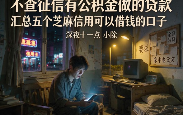 不查征信有公积金做的贷款,汇总五个芝麻信用可以借钱的口子