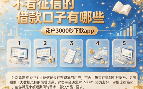 不看征信的借款口子有哪些,罗列五个花户3000秒下款app