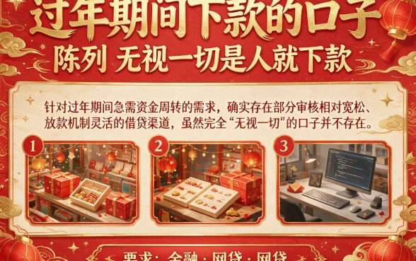 过年期间下款的口子,陈列五个无视一切是人就下款