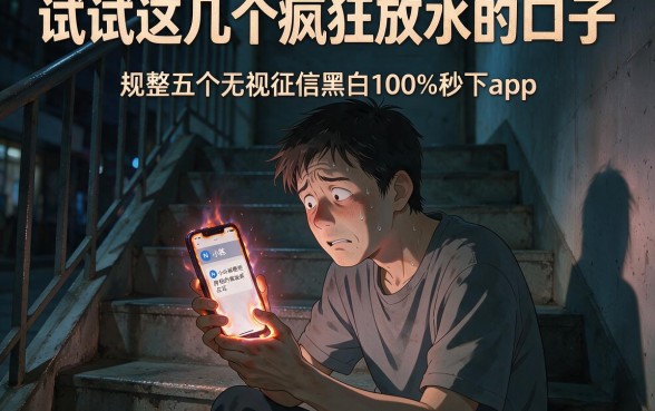 试试这几个疯狂放水的口子，规整五个无视征信黑白100%秒下app