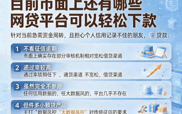 目前市面上还有哪些网贷平台可以轻松下款,详尽说明五个不看征信逾期秒下款的贷款