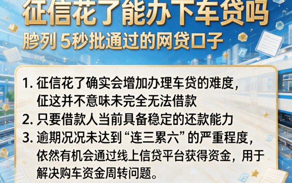 征信花了能办下车贷吗,胪列5个秒批通过的网贷口子