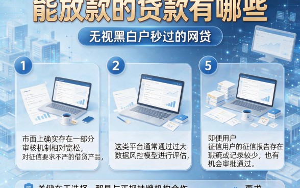 能放款的贷款有哪些,细致阐述5个无视黑白户秒过的网贷
