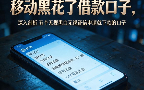移动黑花了借款口子,深入剖析五个无视黑白无视征信申请就下款的口子