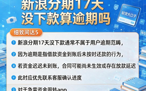 新浪分期17天没下款算逾期吗，细致阐述5个网贷大口子轻松借app