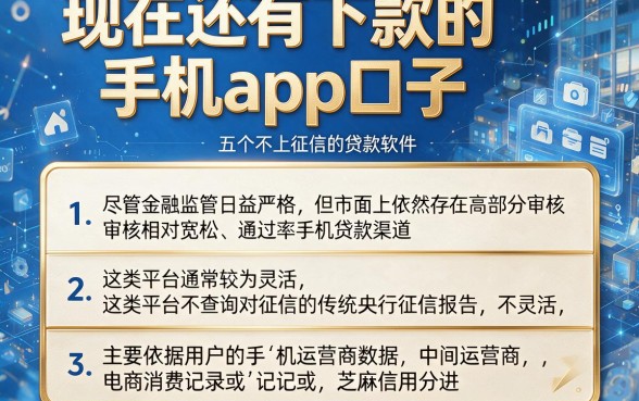 现在还有下款的手机app口子，详尽说明五个不上征信的贷款软件