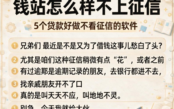 钱站怎么样不上征信，详细阐述5个贷款好做不看征信的软件