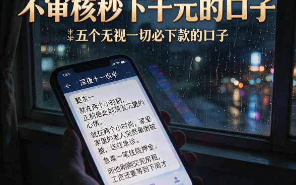 不审核秒下千元的口子,细致阐述五个无视一切必下款的口子