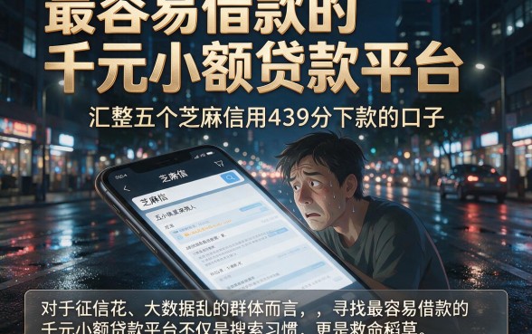 最容易借款的千元小额贷款平台,汇整五个芝麻信用439分下款的口子