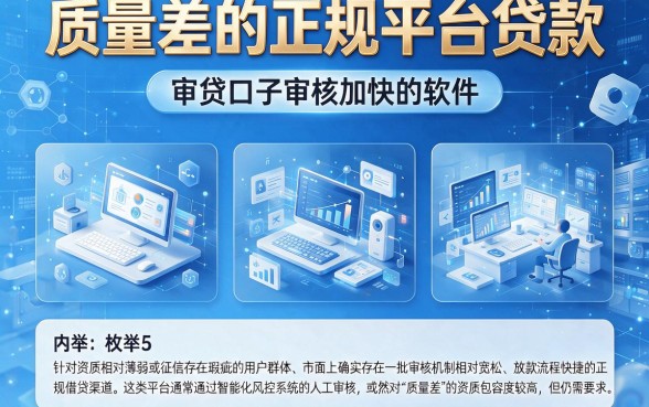 质量差的正规平台贷款,枚举5个审贷口子审核加快的软件