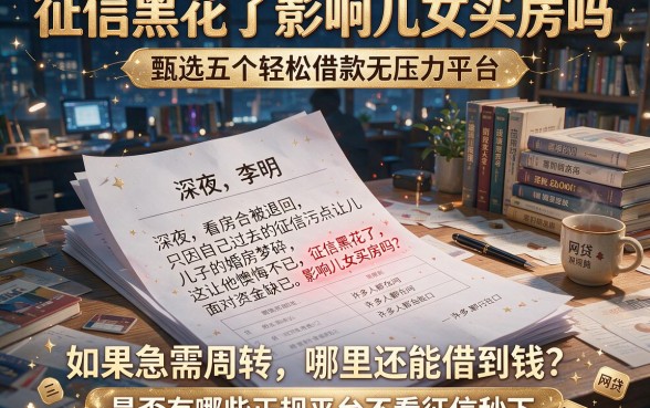 征信黑花了影响儿女买房吗,甄选五个轻松借款无压力平台