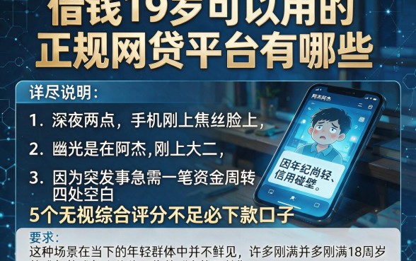 借钱19岁可以用的正规网贷平台有哪些，详尽说明5个无视综合评分不足必下款口子