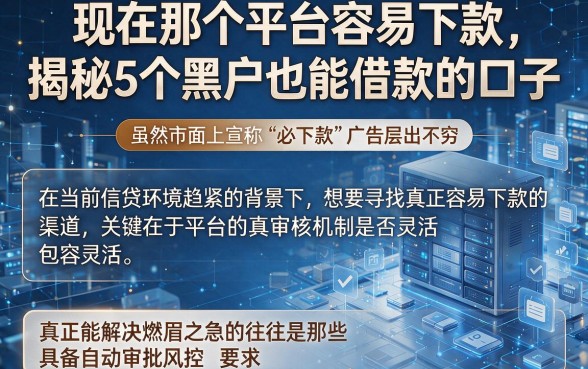 现在那个平台容易下款,揭秘5个黑户也能借款的口子