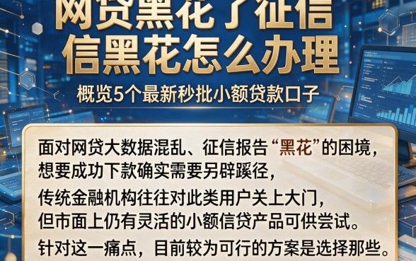 网贷黑花了征信黑花怎么办理,概览5个最新秒批小额贷款口子