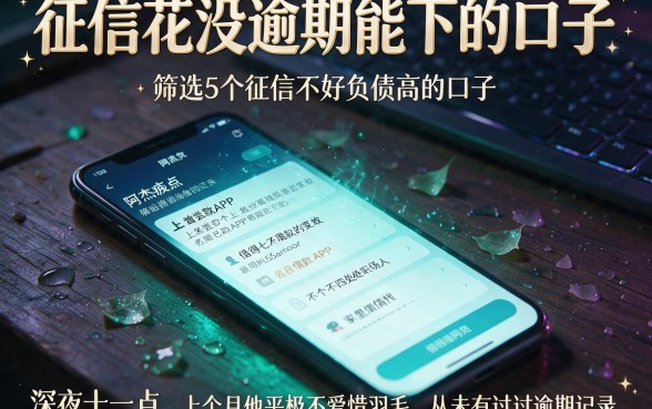 征信花没逾期能下的口子,筛选5个征信不好负债高的口子