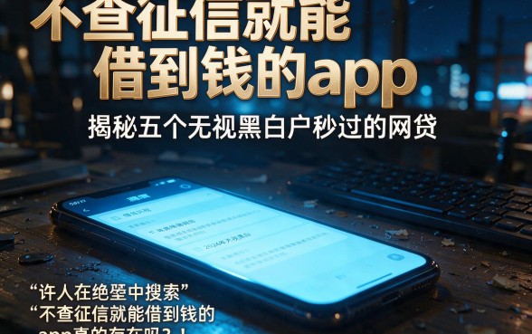 不查征信就能借到钱的app,揭秘五个无视黑白户秒过的网贷
