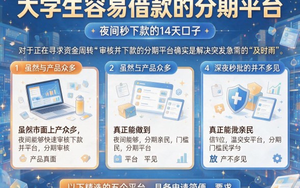 大学生容易借款的分期平台,详尽说明五个夜间秒下款的14天口子