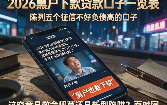 2026黑户下款贷款口子一览表,陈列五个征信不好负债高的口子