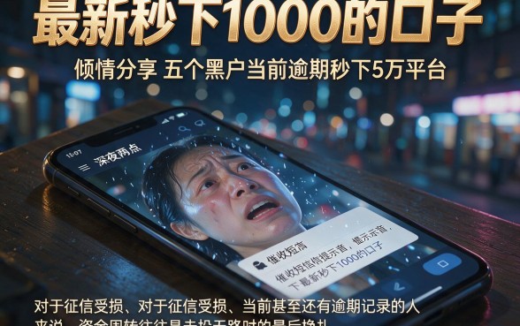 最新秒下1000的口子,倾情分享五个黑户当前逾期秒下5万平台