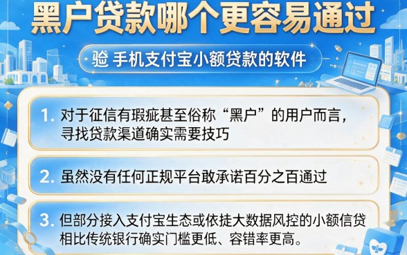 黑户贷款哪个更容易通过，概览五个手机支付宝小额贷款的软件