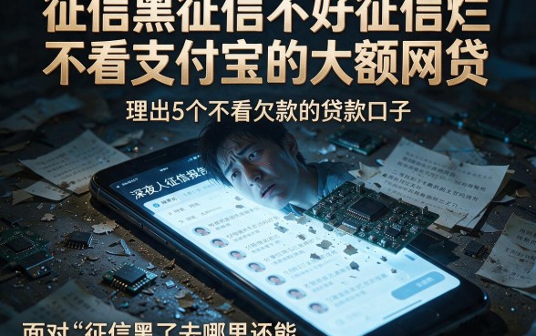 征信黑征信不好征信烂不看支付宝的大额网贷,理出5个不看欠款的贷款口子