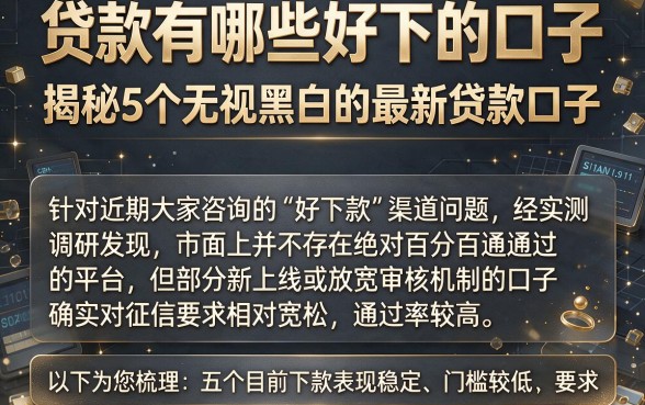 贷款有哪些好下的口子,揭秘5个无视黑白的最新贷款口子