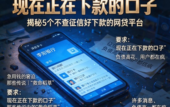 现在正在下款的口子,揭秘5个不查征信好下款的网贷平台