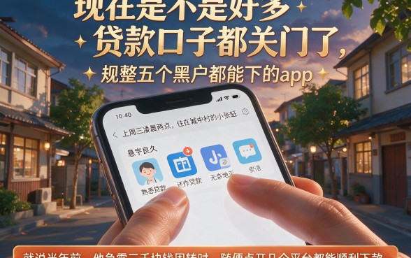 现在是不是好多贷款口子都关门了,规整五个黑户都能下的app