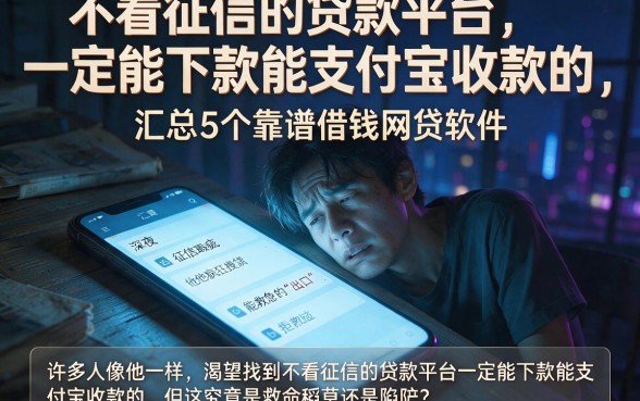 不看征信的贷款平台一定能下款能支付宝收款的,汇总5个靠谱借钱网贷软件