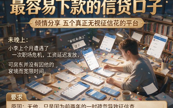 最容易下款的信贷口子，倾情分享五个真正无视征信花的平台