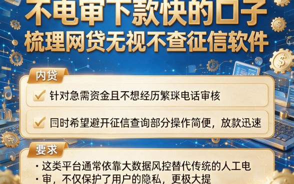 不电审下款快的口子,梳理五个网贷无视不查征信软件