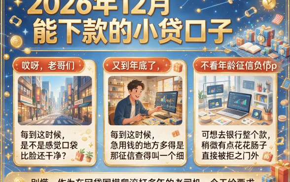 2026年12月能下款的小贷口子，详细阐述五个不看年龄征信负债的app