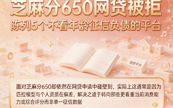 芝麻分650网贷被拒,陈列5个不看年龄征信负债的平台