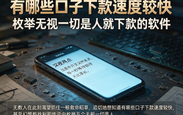 有哪些口子下款速度较快,枚举五个无视一切是人就下款的软件