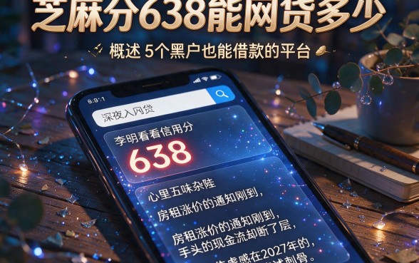 芝麻分638能网贷多少,概括5个黑户也能借款的平台