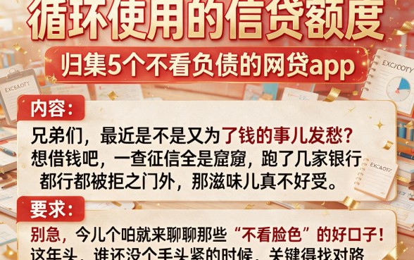 循环使用的信贷额度,归集5个不看负债的网贷app