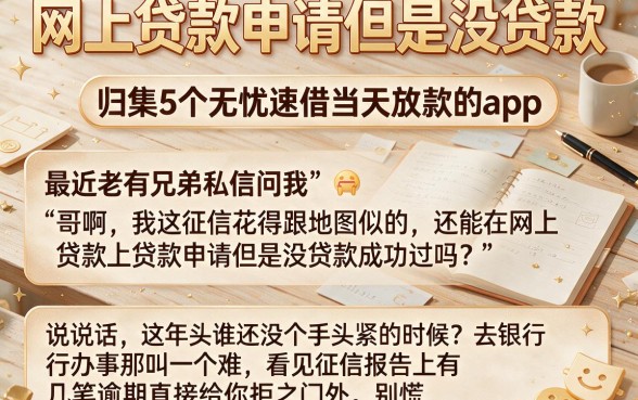 网上贷款申请但是没贷款,归集5个无忧速借当天放款的app