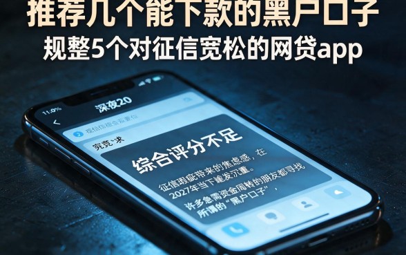 推荐几个能下款的黑户口子，规整5个对征信宽松的网贷app