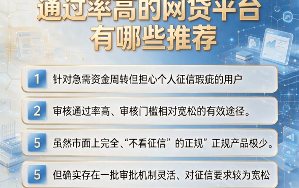 通过率高的网贷平台有哪些推荐,条列5个不看征信网贷平台放款快的软件