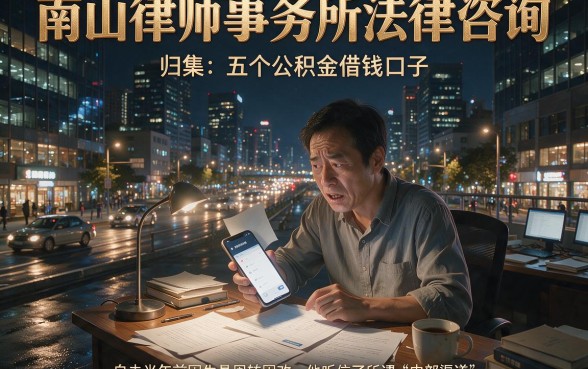 南山律师事务所法律咨询,归集五个公积金借钱口子