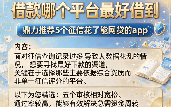 借款哪个平台最好借到，鼎力推荐5个征信花了能网贷的app