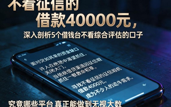 不看征信的借款4000元,深入剖析5个借钱平台不看综合评估的口子