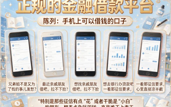 正规的金融借款平台,陈列5个手机上可以借钱的口子