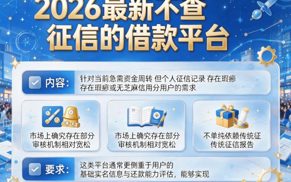 2026最新不查征信的借款平台，概括五个不用芝麻分能借的软件