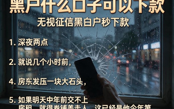 黑户什么口子可以下款,理出5个无视征信黑白户秒下款的贷款