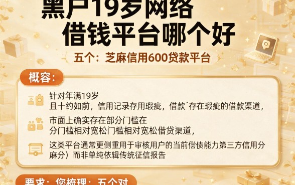 黑户19岁网络借钱平台哪个好,概览五个芝麻信用600贷款平台