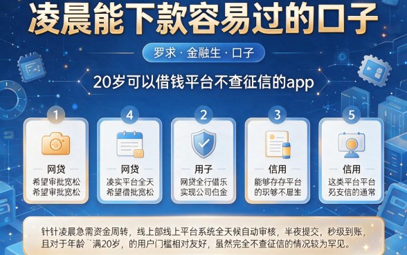 凌晨能下款容易过的口子，罗列五个20岁可以借钱平台不查征信的app