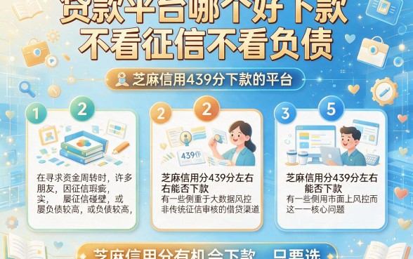 贷款平台哪个好下款不看征信不看负债,细致阐述五个芝麻信用439分下款的平台