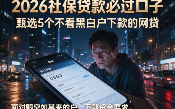 2026社保贷款必过口子，甄选5个不看黑白户下款的网贷