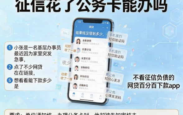 征信花了公务卡能办吗，枚举5个不看征信负债的网贷百分百下款app